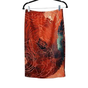 Nuggles Colorful Abstract Stretch Skirt Size Small Pull On No Slit Bright Travel